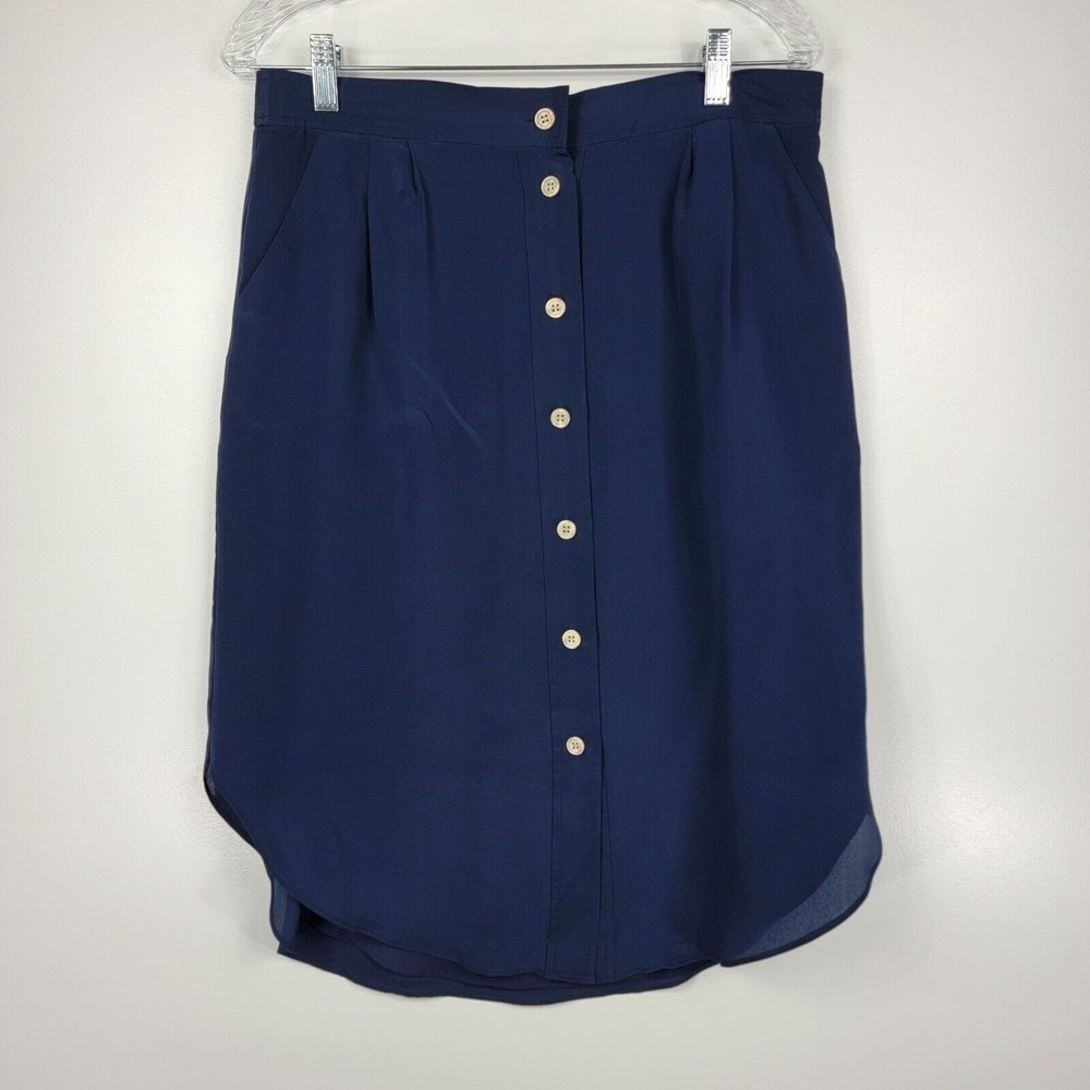 Madewell Size Large 100% Silk Island Silk Skirt Lined Pockets New